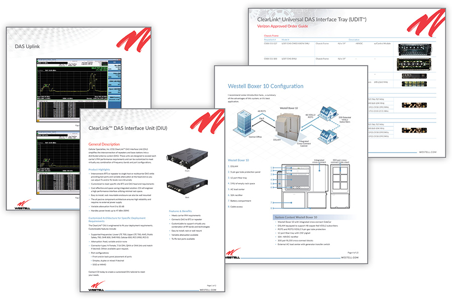 Westell Data Sheets