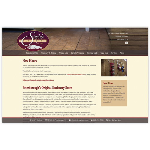 Steele's Stationers website