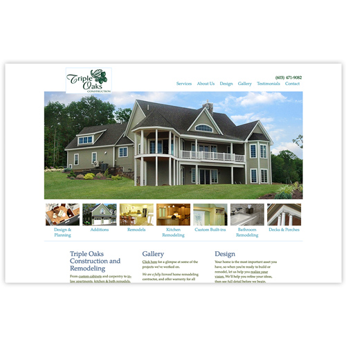 Triple Oaks Construction website